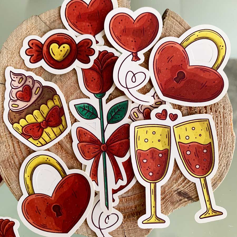 Stickers: Adesivi San Valentino - 12pz
